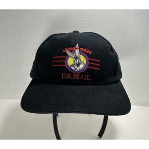 Vintage Looney Tunes U.S. Mail‎ Black 1997 SnapBack Hat Bugs Bunny